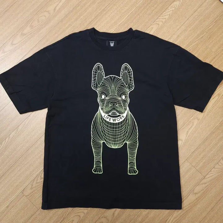 [BUNJANG] LifeWork Bulldog Short-Sleeve T-Shirt Black / 라이프워크 불독 반팔 티셔츠 블랙 S 95