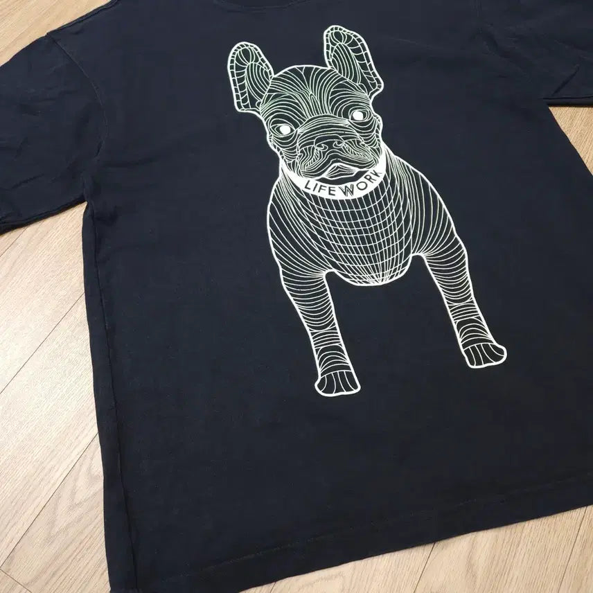 [BUNJANG] LifeWork Bulldog Short-Sleeve T-Shirt Black / 라이프워크 불독 반팔 티셔츠 블랙 S 95