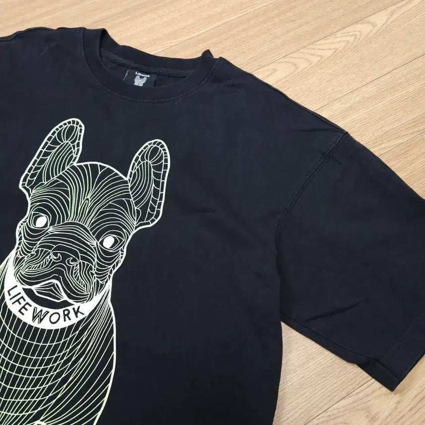 [BUNJANG] LifeWork Bulldog Short-Sleeve T-Shirt Black / 라이프워크 불독 반팔 티셔츠 블랙 S 95