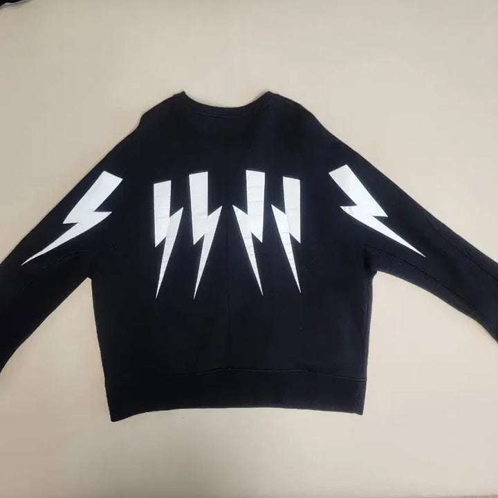 [BUNJANG] Neil Barrett Neoprene Sweatshirt Black Lightning Print XXL / 닐바렛 네오프렌 맨투맨 XXL