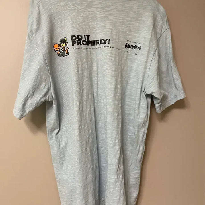 [BUNJANG] Brownbreath Light Blue Graphic T-Shirt / 브라운브레스 반팔티 라이트 블루
