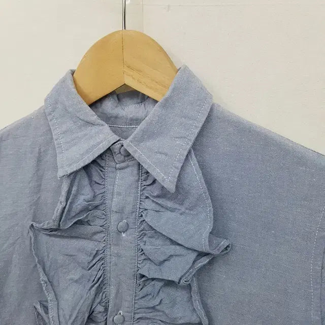 [BUNJANG] BEAMSBOY Linen Frill Shirt / BEAMSBOY 린넨 프릴 셔츠
