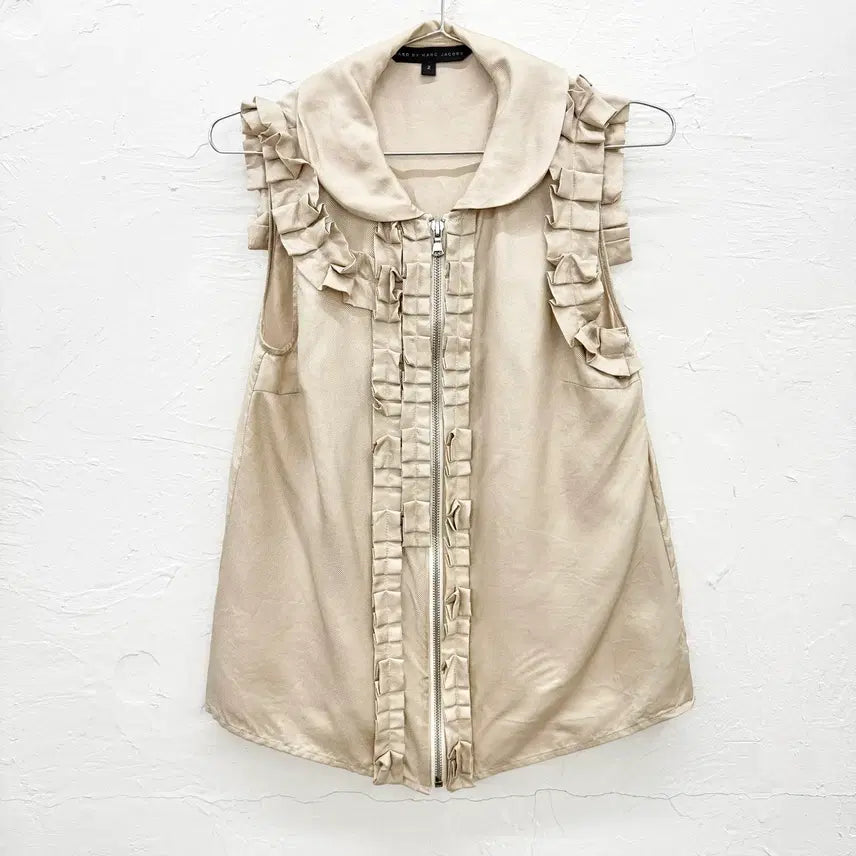 [BUNJANG] Marc Jacobs Frill Zip-Up Blouse / 마크 제이콥스 프릴 집업 블라우스
