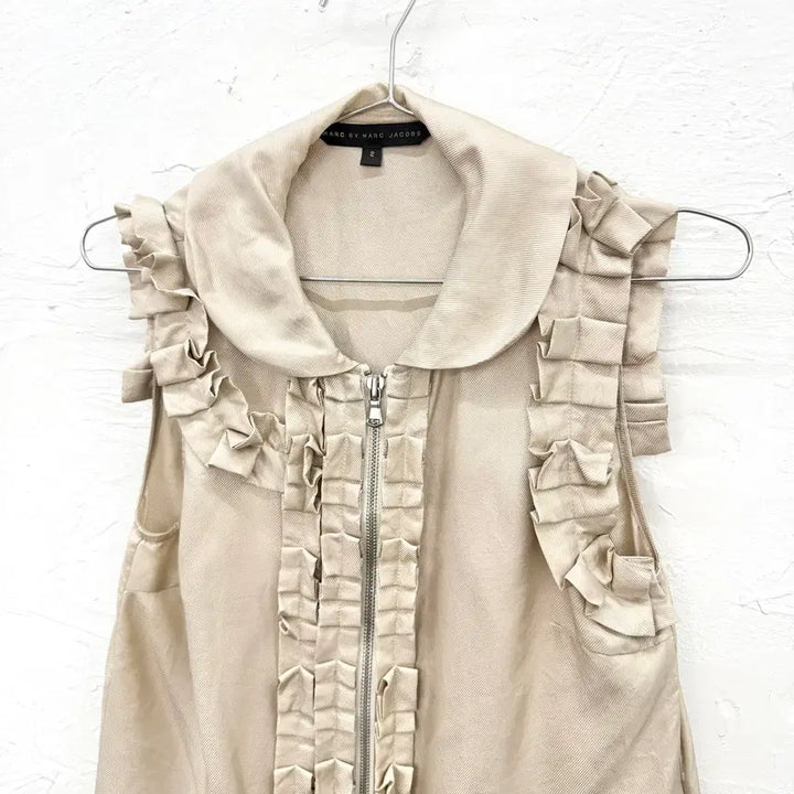 [BUNJANG] Marc Jacobs Frill Zip-Up Blouse / 마크 제이콥스 프릴 집업 블라우스