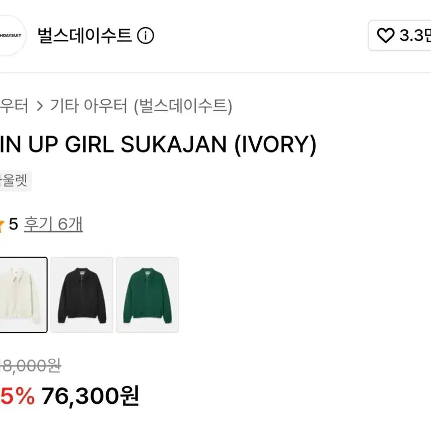 [BUNJANG] Birthday Suit Pin Up Girl Sukajan Jacket Ivory / 벌스데이수트 스카잔 자켓