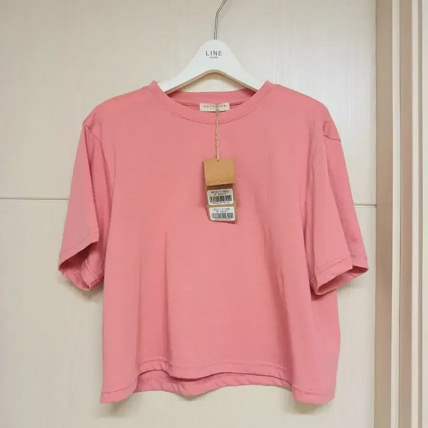 [BUNJANG] Moccasom Cotton Blend Short Sleeve T-Shirt (Indie Pink) / 택있음) 보들보들 가벼운 티셔츠