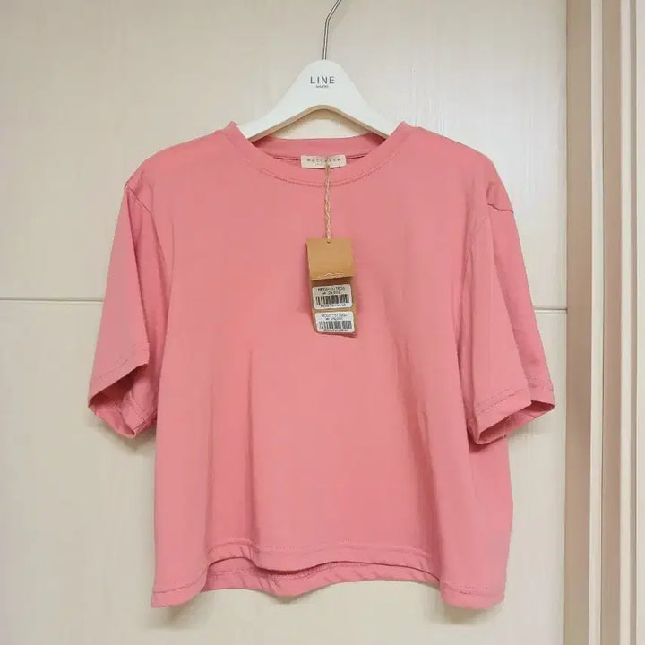 [BUNJANG] Moccasom Cotton Blend Short Sleeve T-Shirt (Indie Pink) / 택있음) 보들보들 가벼운 티셔츠