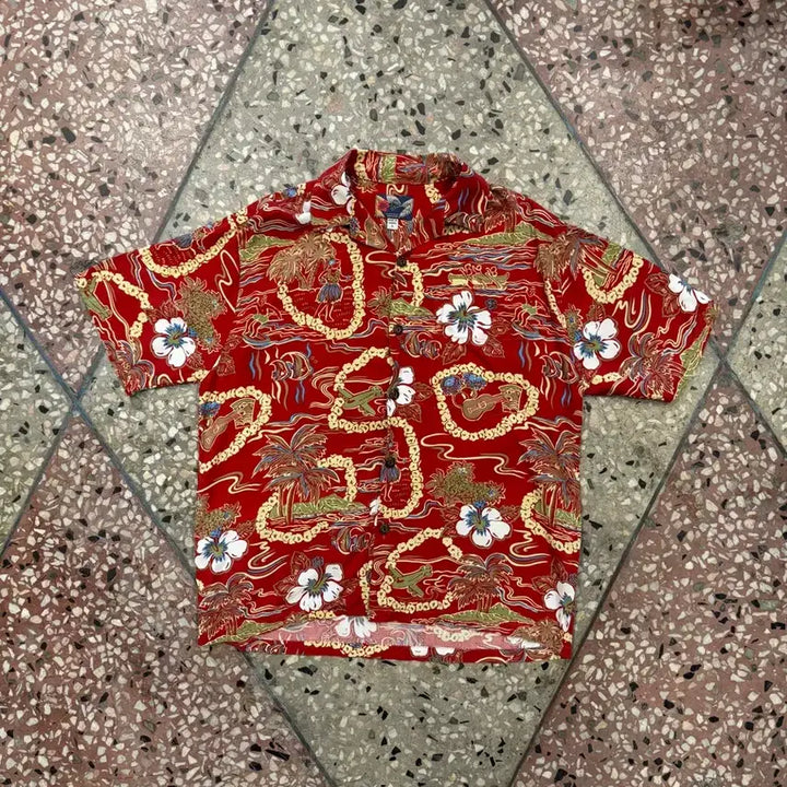 [BUNJANG] Ships Hawaiian Shirt Red (Size S) / Ships 하와이안셔츠 (S)