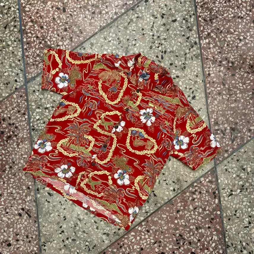 [BUNJANG] Ships Hawaiian Shirt Red (Size S) / Ships 하와이안셔츠 (S)