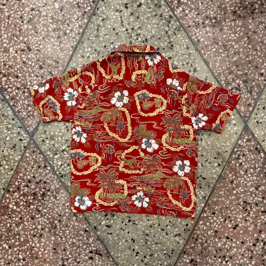 [BUNJANG] Ships Hawaiian Shirt Red (Size S) / Ships 하와이안셔츠 (S)