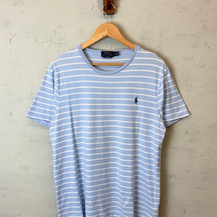 [BUNJANG] Polo Ralph Lauren Striped Short Sleeve T-Shirt Blue / [L] 폴로 랄프로렌 스트라이프 반팔티 하늘색