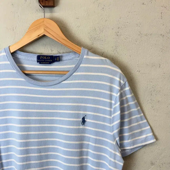 [BUNJANG] Polo Ralph Lauren Striped Short Sleeve T-Shirt Blue / [L] 폴로 랄프로렌 스트라이프 반팔티 하늘색