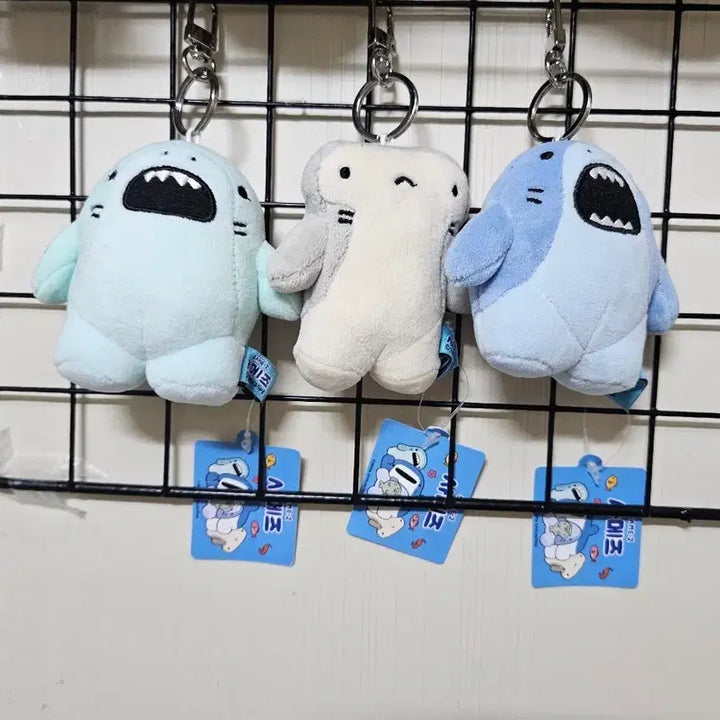[BUNJANG] Samez Shark Plush Keychain Set / (새제품/세트) 귀여운 사메즈 상어 인형 키링 (하늘/회색/파랑)