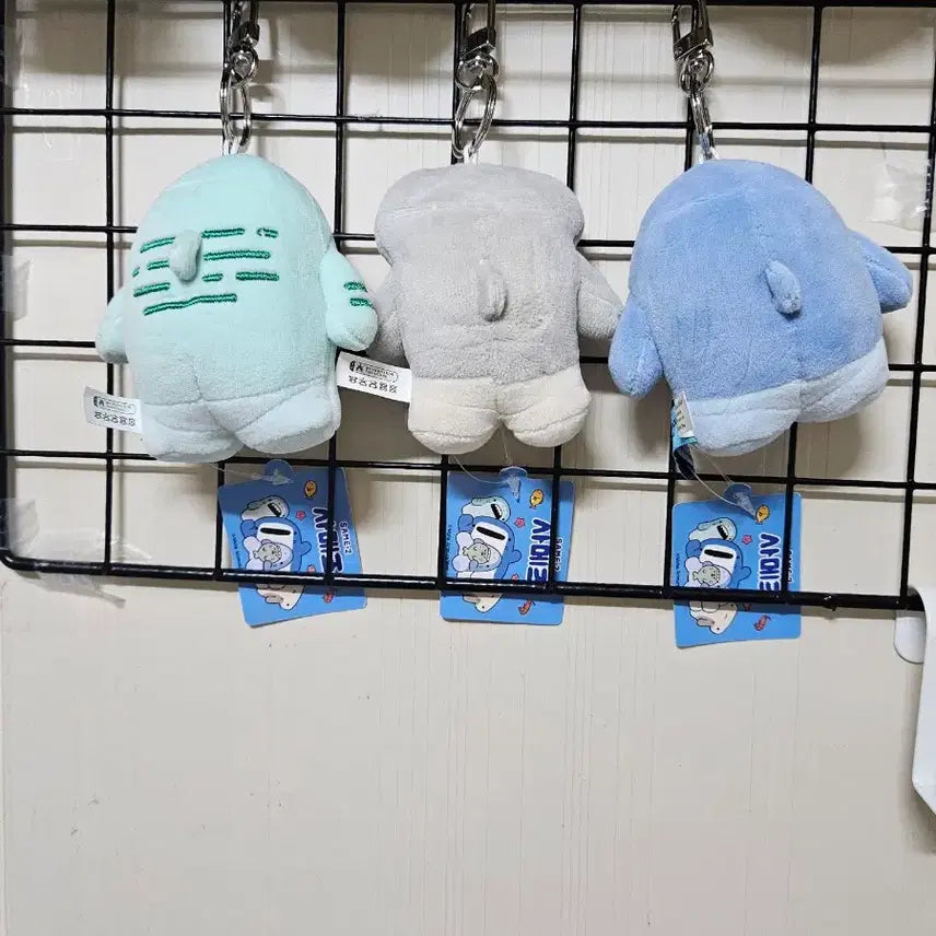 [BUNJANG] Samez Shark Plush Keychain Set / (새제품/세트) 귀여운 사메즈 상어 인형 키링 (하늘/회색/파랑)