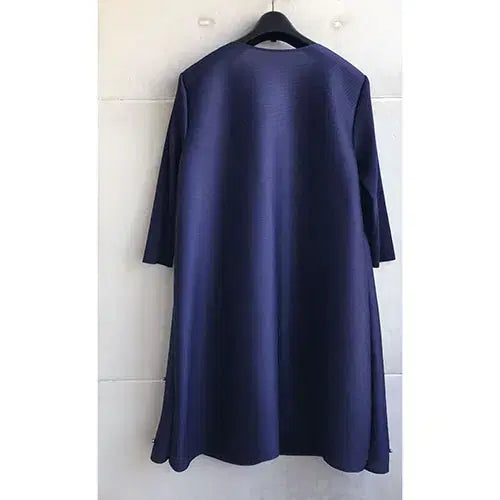 [BUNJANG] Navy Machine Pleated Long Blouse (Size XL) / 네이비 기계주름 롱블라우스-통통66/새거수준