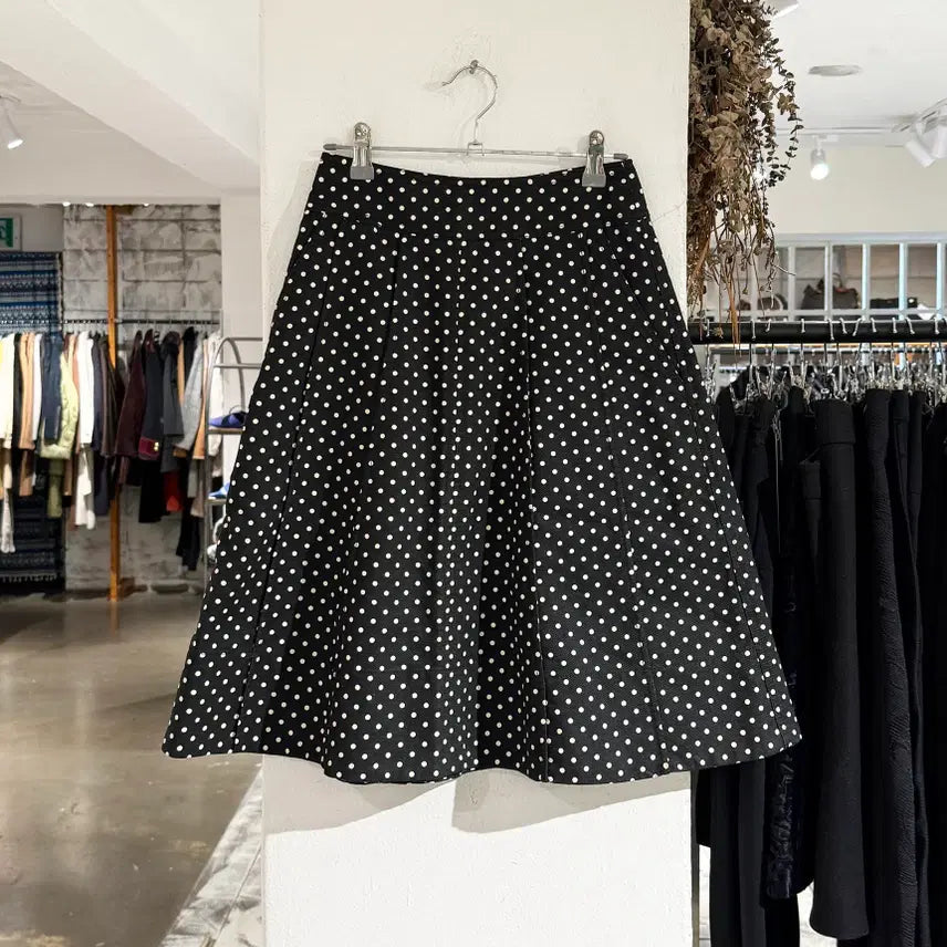 [BUNJANG] DKNY Black Dot A-Line Midi Skirt / dkny 블랙 도트 A라인 미디 스커트
