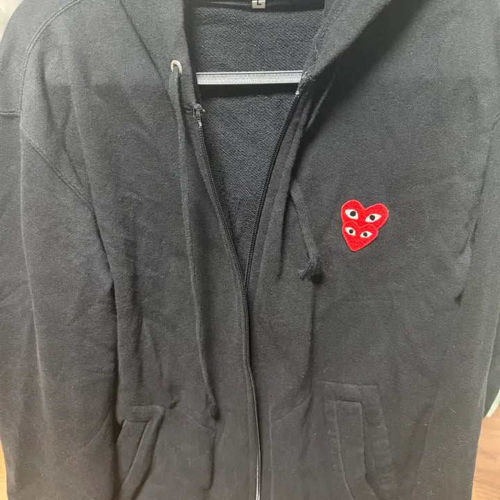 [BUNJANG] Comme des Garçons Play Black Zip-Up Hoodie L / 꼼데가르송 플레이 블랙 집업 후드티 L