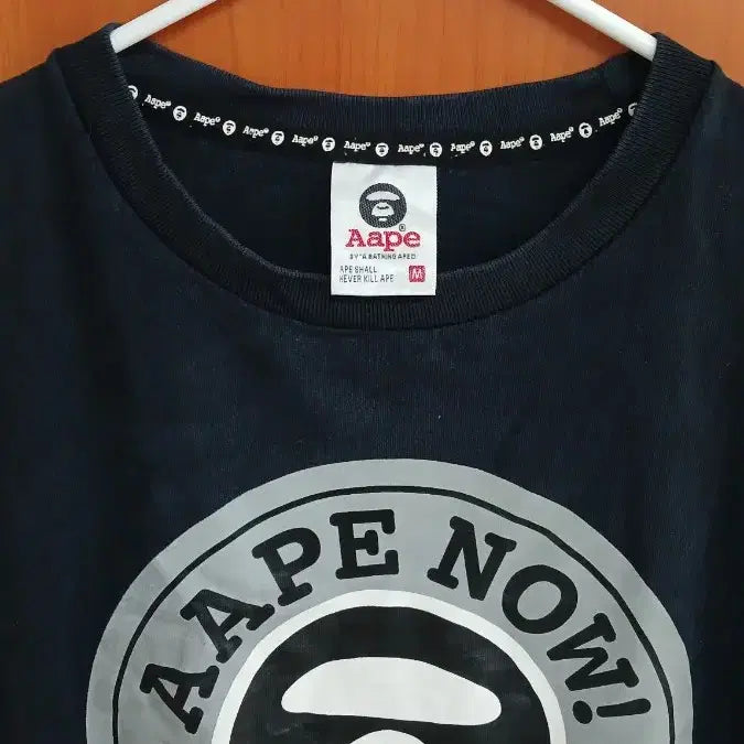 [BUNJANG] Bape AAPE NOW Short Sleeve T-Shirt Black / 베이프 AAPE 나우 반팔 티셔츠 블랙
