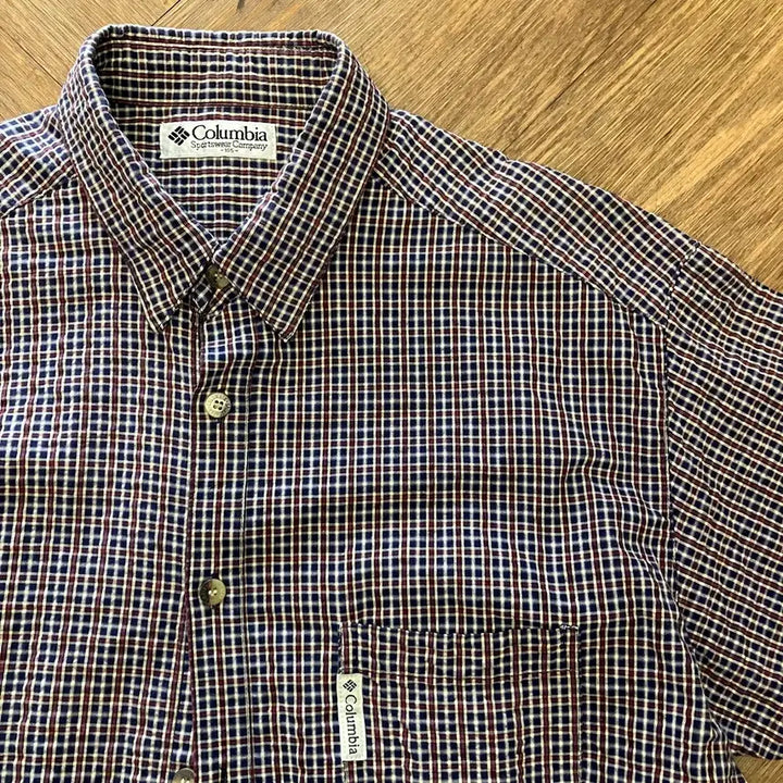 [BUNJANG] Columbia Check Short Sleeve Shirt / N48 컬럼비아 체크 반팔셔츠
