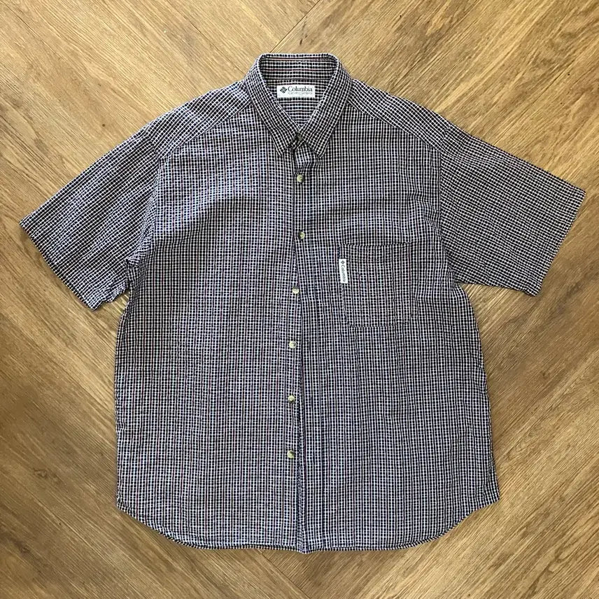 [BUNJANG] Columbia Check Short Sleeve Shirt / N48 컬럼비아 체크 반팔셔츠