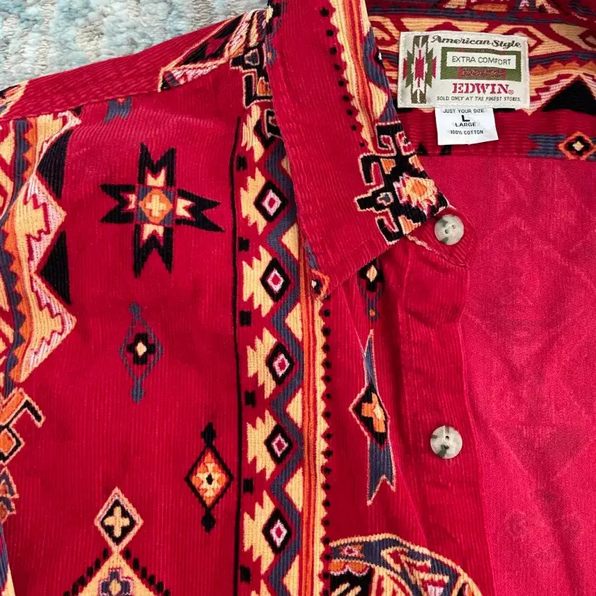 [BUNJANG] EDWIN Corduroy Pattern Shirt L / EDWIN 코듀로이 패턴 셔츠 L