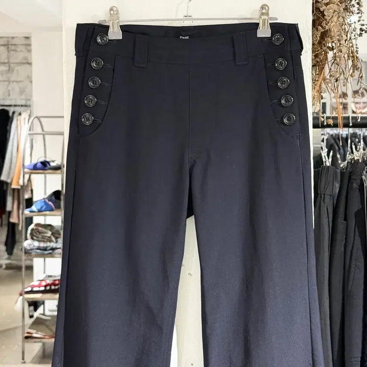 [BUNJANG] Comme des Garçons Tricot Sailor Wool Slacks Navy Button Size S / 꼼데가르송 트리콧 네이비 버튼 세일러 울 슬랙스
