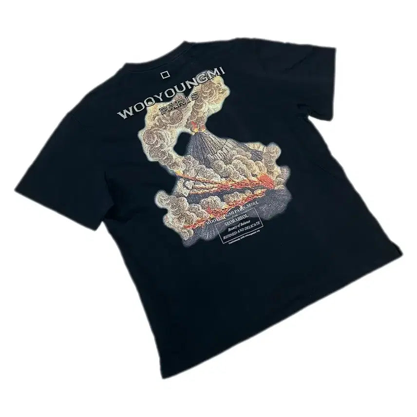 [BUNJANG] Wooyoungmi 23FW Volcano T-Shirt Black / 우영미 블랙 23FW 볼케이노 티셔츠