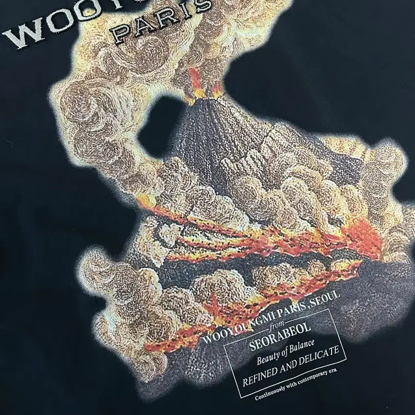 [BUNJANG] Wooyoungmi 23FW Volcano T-Shirt Black / 우영미 블랙 23FW 볼케이노 티셔츠