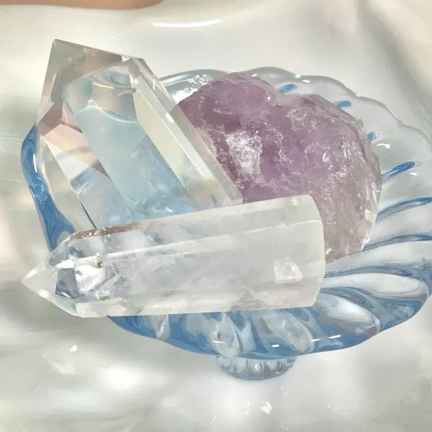 [BUNJANG] Wishstone Crystal Cluster, Wishcore Fairycore Rainbow Amethyst / 위시스톤 크리스탈 원석 클러스터 힐링 스톤 페어리코어 레인보우 수정 라벤