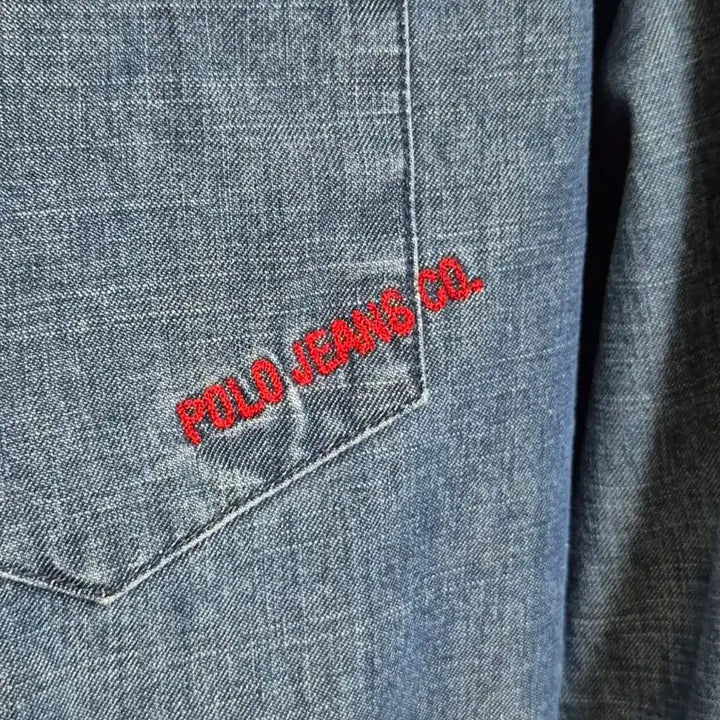 [BUNJANG] Polo Jeans Ralph Lauren Hard Stonewash Denim Shirt / 폴로 진스 랄프로렌 하드스톤워시 데님셔츠 L
