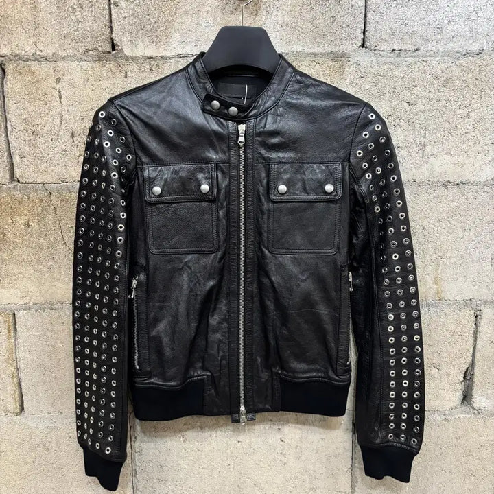 [BUNJANG] Diesel Black Gold Lambskin Leather Biker Jacket / 디젤 블랙 골드 레더 바이커 자켓
