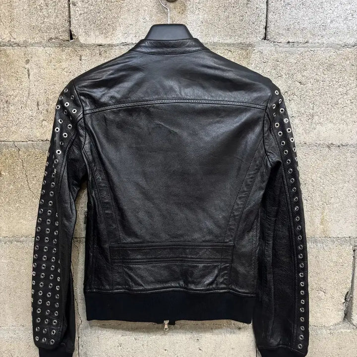 [BUNJANG] Diesel Black Gold Lambskin Leather Biker Jacket / 디젤 블랙 골드 레더 바이커 자켓