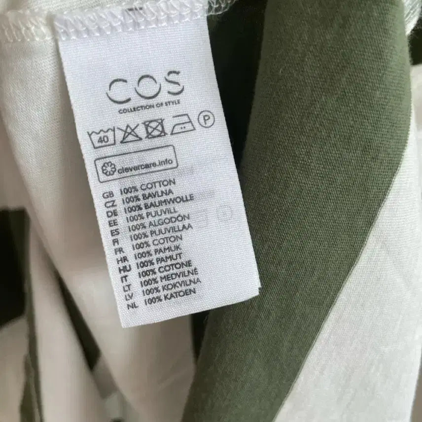 [BUNJANG] COS 3/4 Sleeve Cotton T-Shirt / 코스 3/4 소매 면 티셔츠