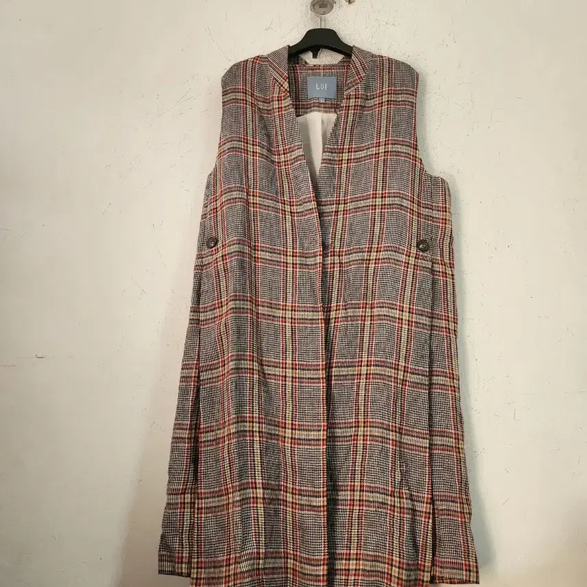 [BUNJANG] LBL Check Vest 100% Wool / LBL 체크 롱 조끼마100% 베스트