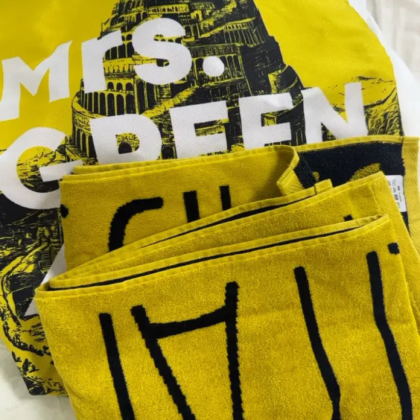 [BUNJANG] Mrs. GREEN APPLE Babel Tower Towel &amp; Eco Bag Set / 미세스그린애플 바벨탑 타올,에코백 세트