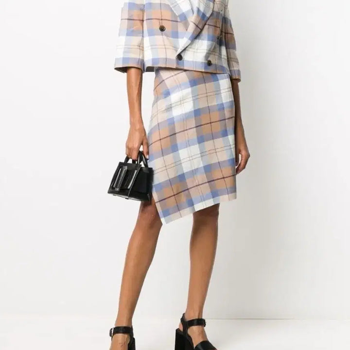 [BUNJANG] Vivienne Westwood Checked Cropped Jacket / 비비안웨스트우드 체크 크롭 자켓
