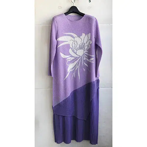 [BUNJANG] Purple Mechanical Pleated Dress / 보라 고급 기계주름원피스- 66.77/새거수준