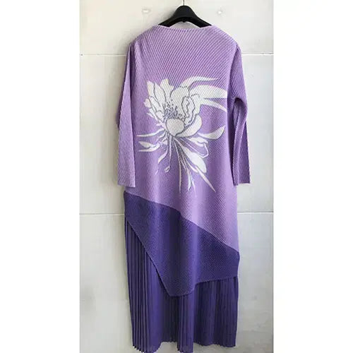 [BUNJANG] Purple Mechanical Pleated Dress / 보라 고급 기계주름원피스- 66.77/새거수준