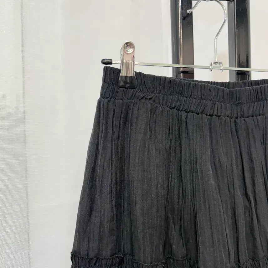 [BUNJANG] Bonispx Black Nylon Long Skirt / 보니스팍스 블랙 나일론 롱치마 롱스커트 밴딩치마 4499