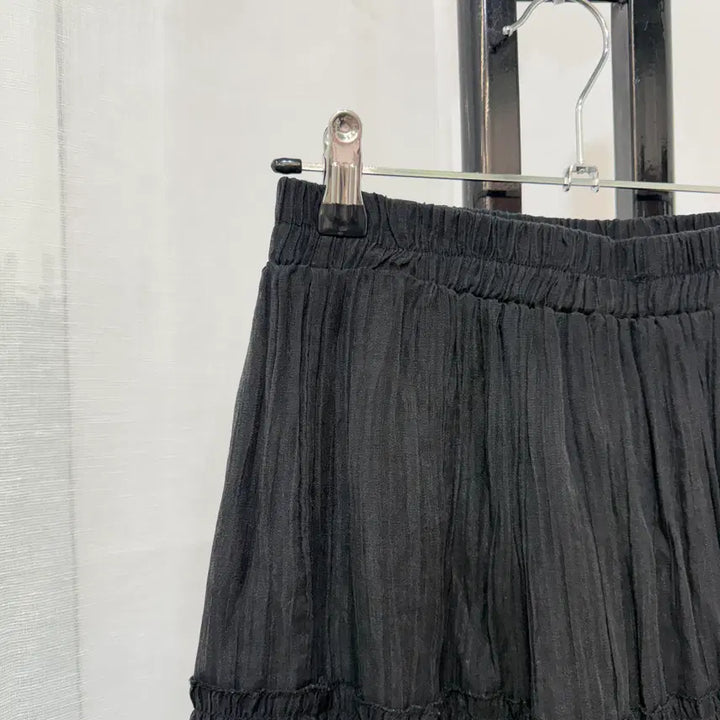 [BUNJANG] Bonispx Black Nylon Long Skirt / 보니스팍스 블랙 나일론 롱치마 롱스커트 밴딩치마 4499