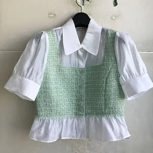[BUNJANG] Roem 2023 White Tweed Blouse (Size 55) / 로엠 정품/2023-55/새거수준