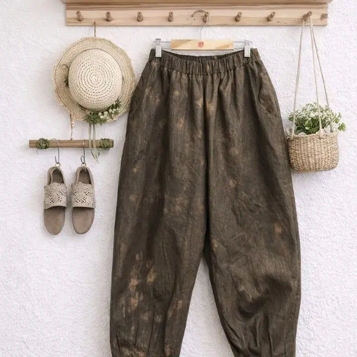 [BUNJANG] Natural Dyeing Jar Fit Trousers (Salt Dyeing Technique) / 천연염색 항아리핏 바지 (소금염기법)