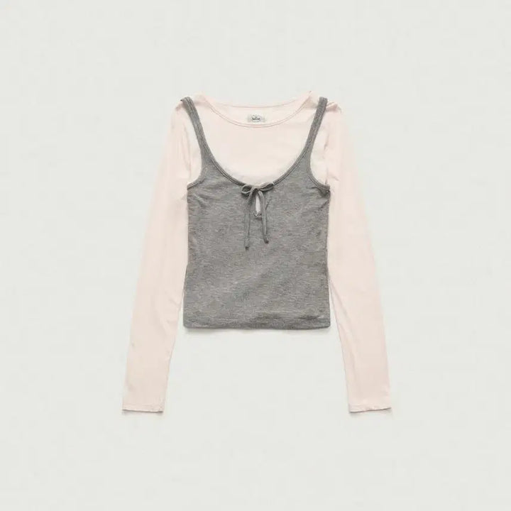 [BUNJANG] The Barnet Averin Ribbon Layer T-Shirt - Light Pink / 더바넷 Averin Ribbon Layer T-Shirt