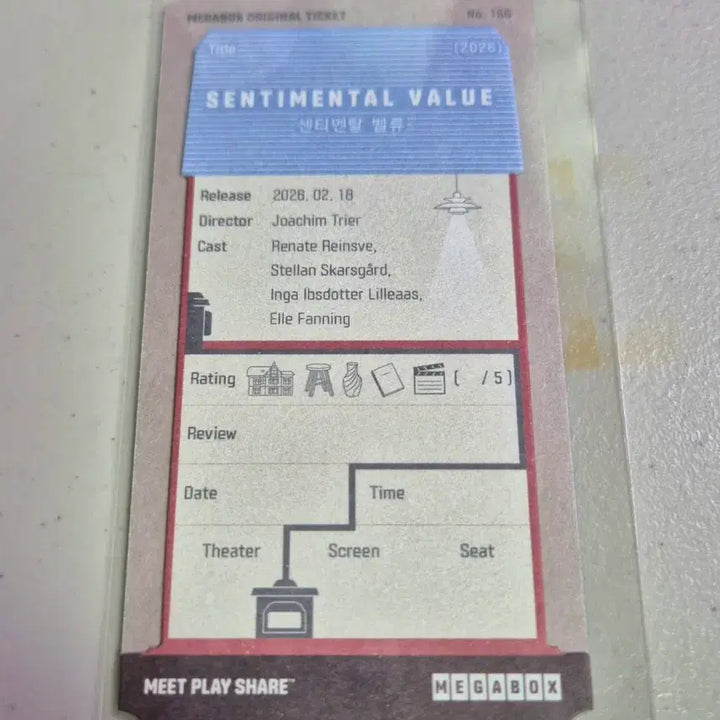 [BUNJANG] Megabox Original Ticket <Sentimental Value> Ticket / 메가박스 오리지널 티켓 <센티멘탈 밸류>