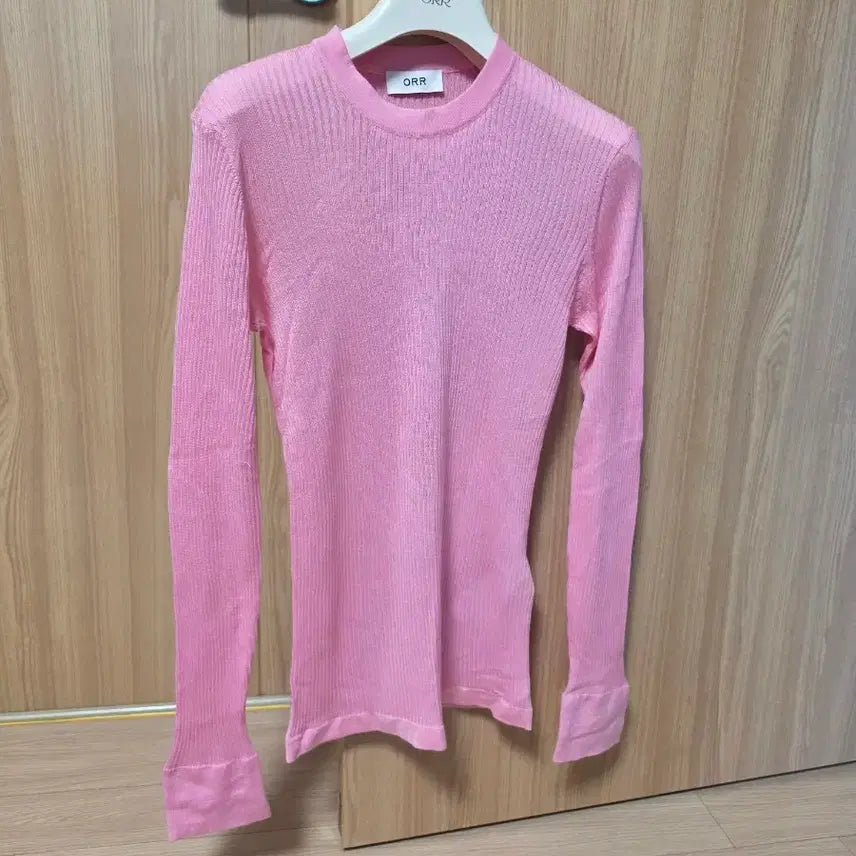 [BUNJANG] ORR Ribbed Round Neck Knit Pink L / ORR (오르) 골지 라운드넥 니트 핑크 L