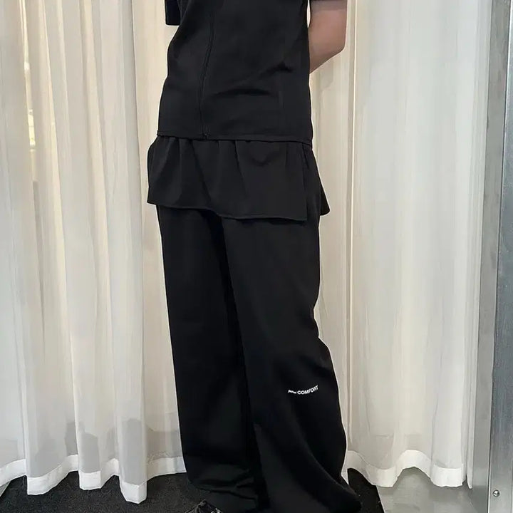 [BUNJANG] Jichoi Comfort Layered Skirt Pants Black / 지초이 컴포트 24-002 레이어드 스커트 팬츠 30cm 블랙