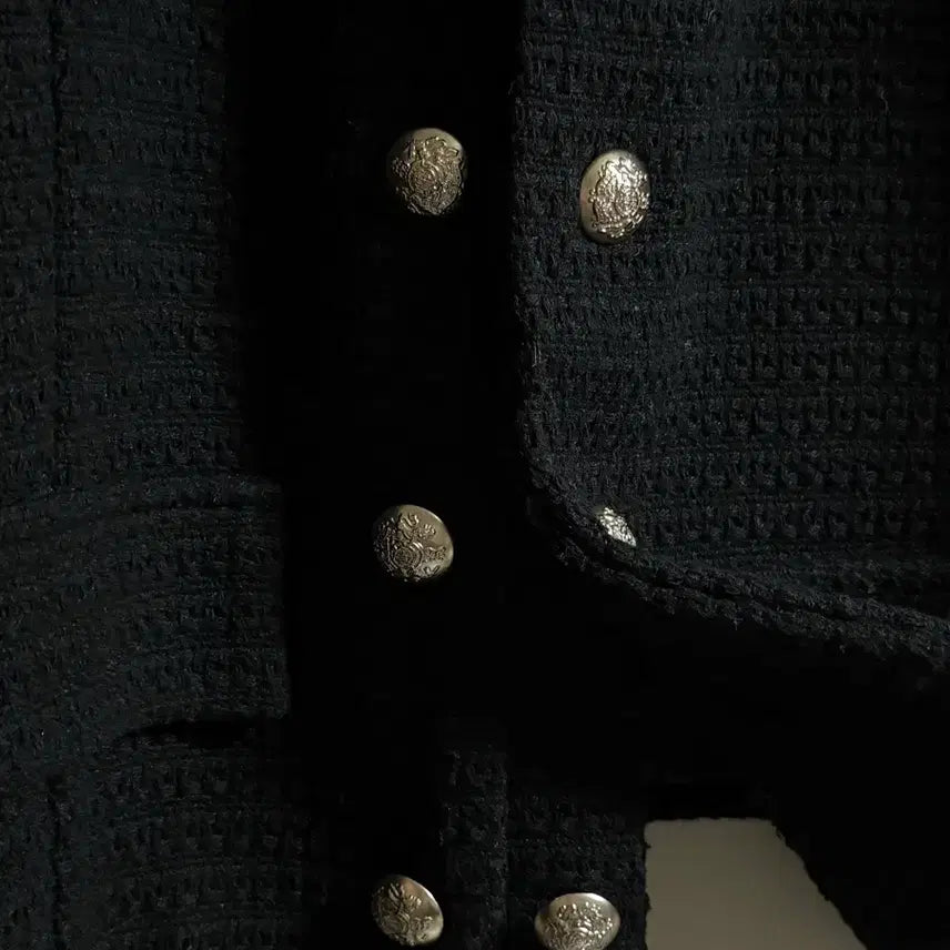 [BUNJANG] Sellen Lyon Tweed Jacket Black / 셀리앤리옹 트위드 자켓 flat