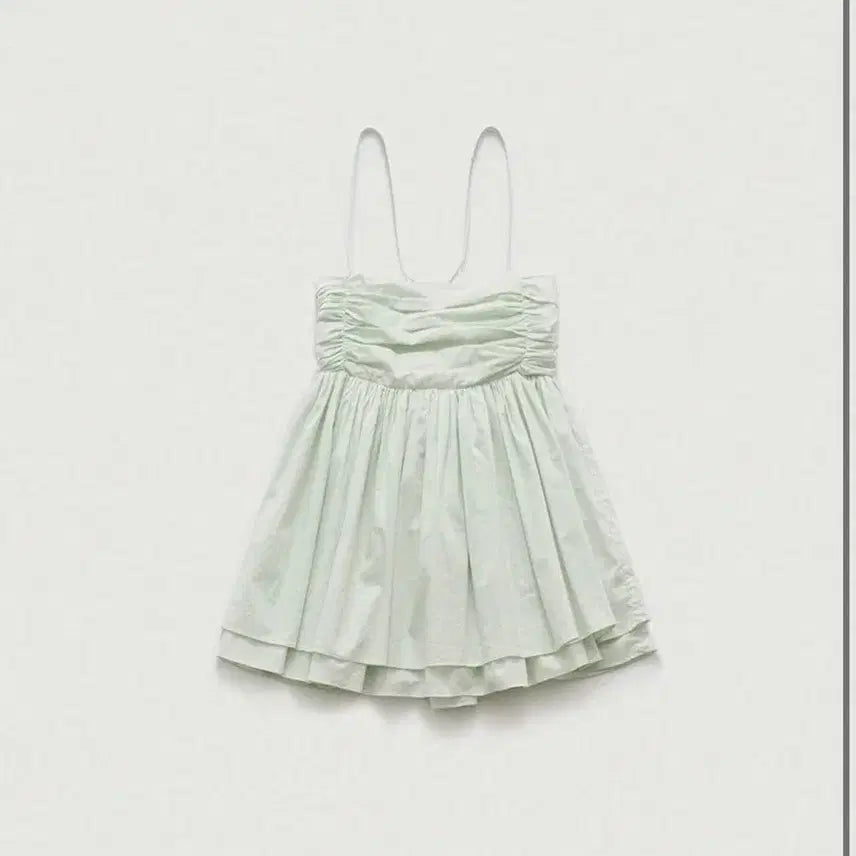 [BUNJANG] The Barnet Mint Crepe Peplum Sleeveless Top / 더바넷 민트 크레이프 페플럼 슬리브리스 탑
