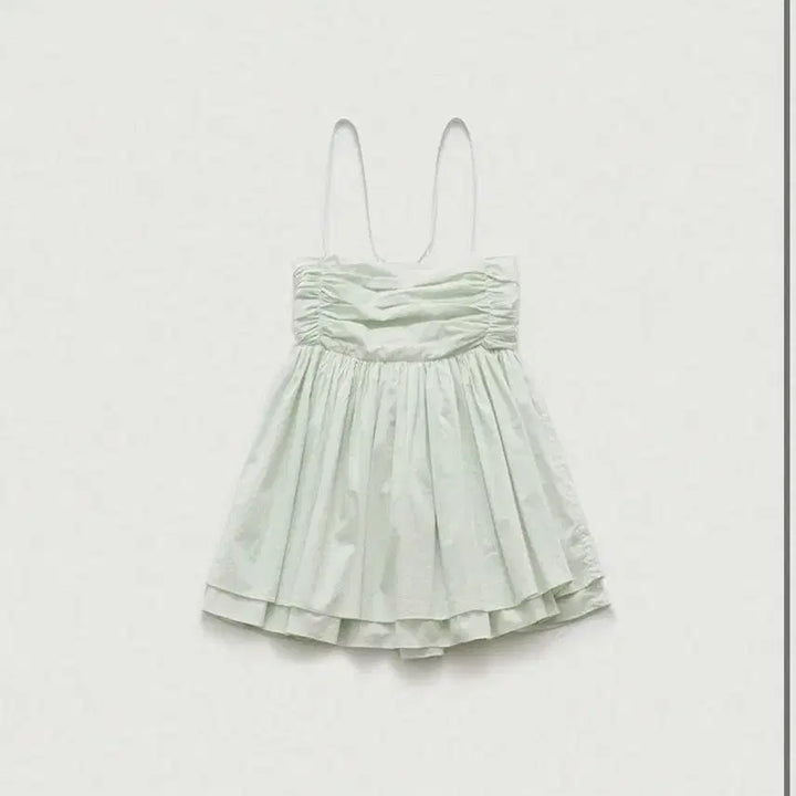 [BUNJANG] The Barnet Mint Crepe Peplum Sleeveless Top / 더바넷 민트 크레이프 페플럼 슬리브리스 탑
