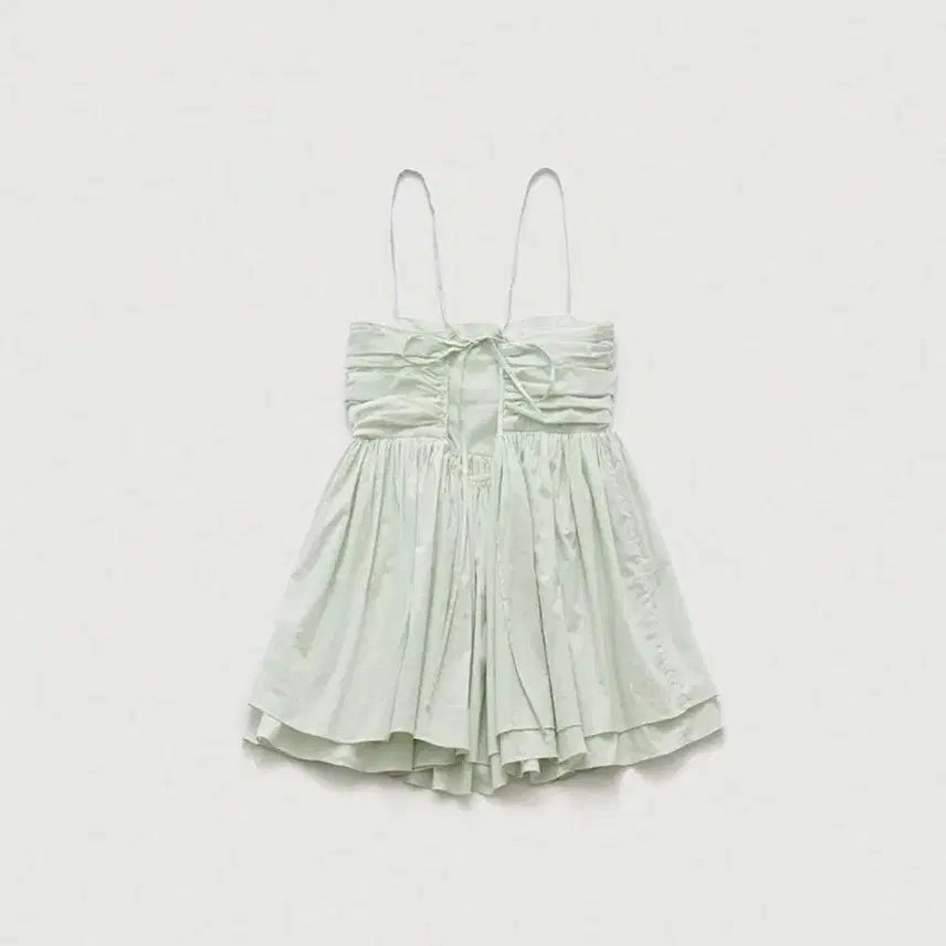 [BUNJANG] The Barnet Mint Crepe Peplum Sleeveless Top / 더바넷 민트 크레이프 페플럼 슬리브리스 탑